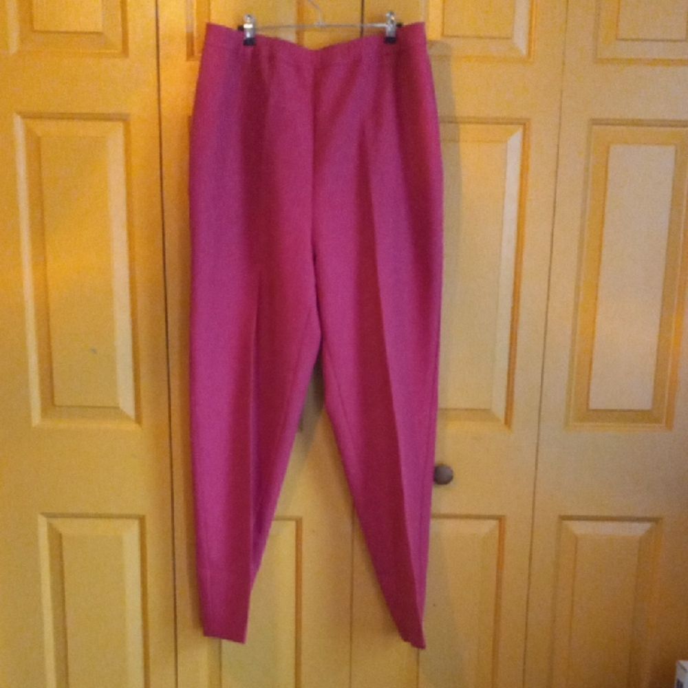 Elegant Hot Pink Bend Over Women's Tall Dress Pants.